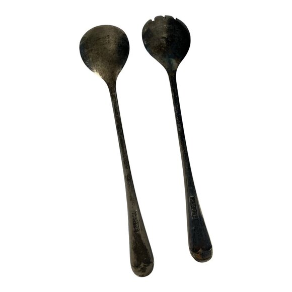 Vintage Queen Anne Silver Plated Salad Serving Set – Made in England - Picture 2 of 5